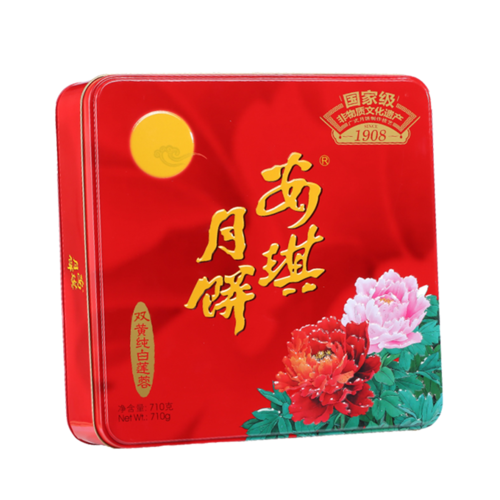 安琪双黄纯白莲蓉月饼710g
